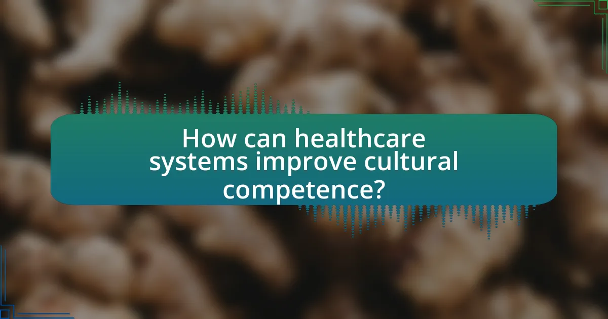 How can healthcare systems improve cultural competence?